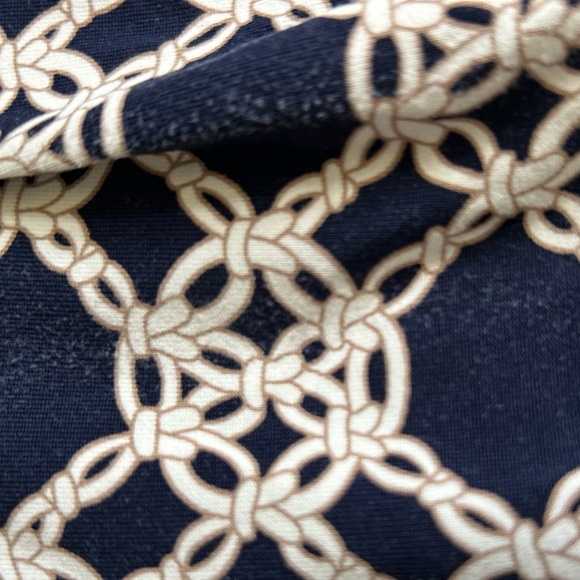 Talbots Navy Blue Dress with Nautical Rope Like Pattern Size Small - Picture 9 of 9